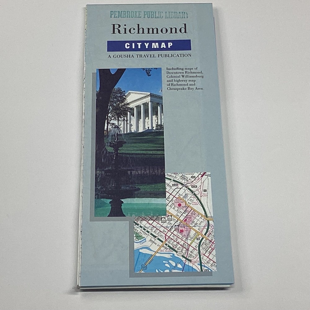 H.M. Gousha Richmond City Map Folded Travel Map