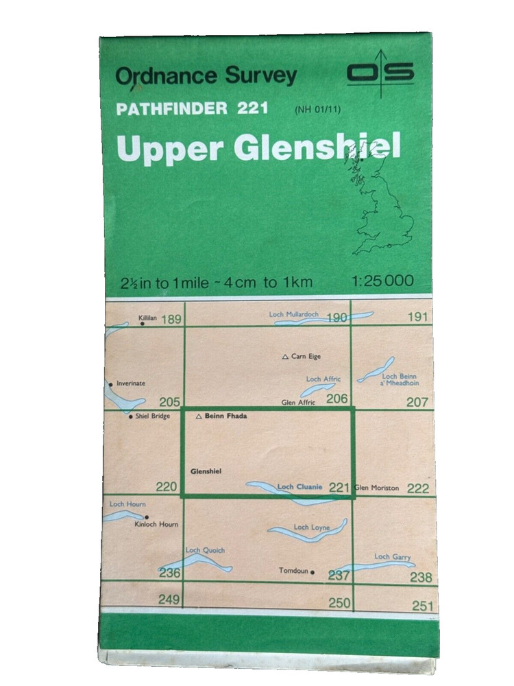 OS Ordnance Survey, Pathfinder Map, Sheet: 221 Upper Glenshiel