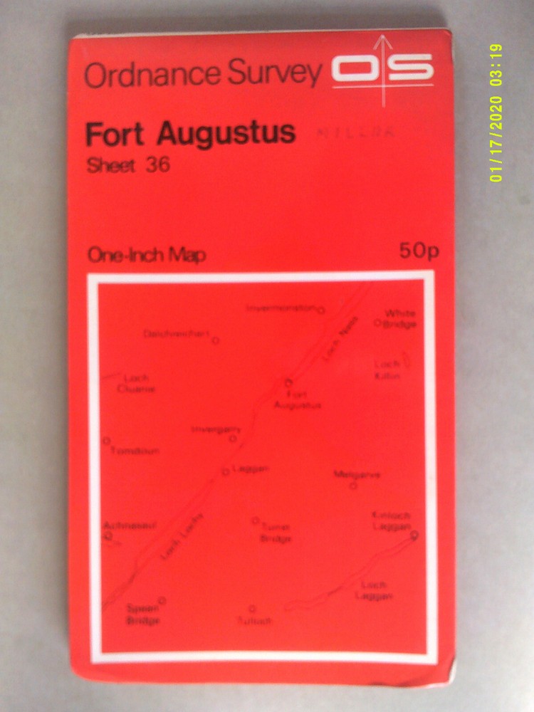 Ordnance Survey One-Inch Map. Sheet 36. FORT AUGUSTUS. VG+.