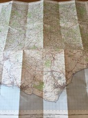 1963 Ordnance Survey One Inch Seventh Series Cloth Map 183 Eastbourne