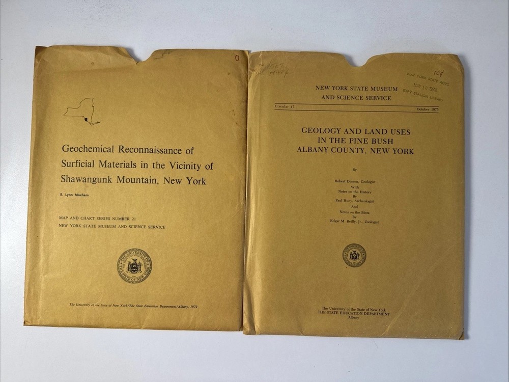 USGS NEW YORK Geologic Quadrangle Maps 2 in Envelopes – Vtg Geology Albany Etc