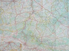 Vintage Michelin Map Mons Luxembourg, Belgium Road route planning