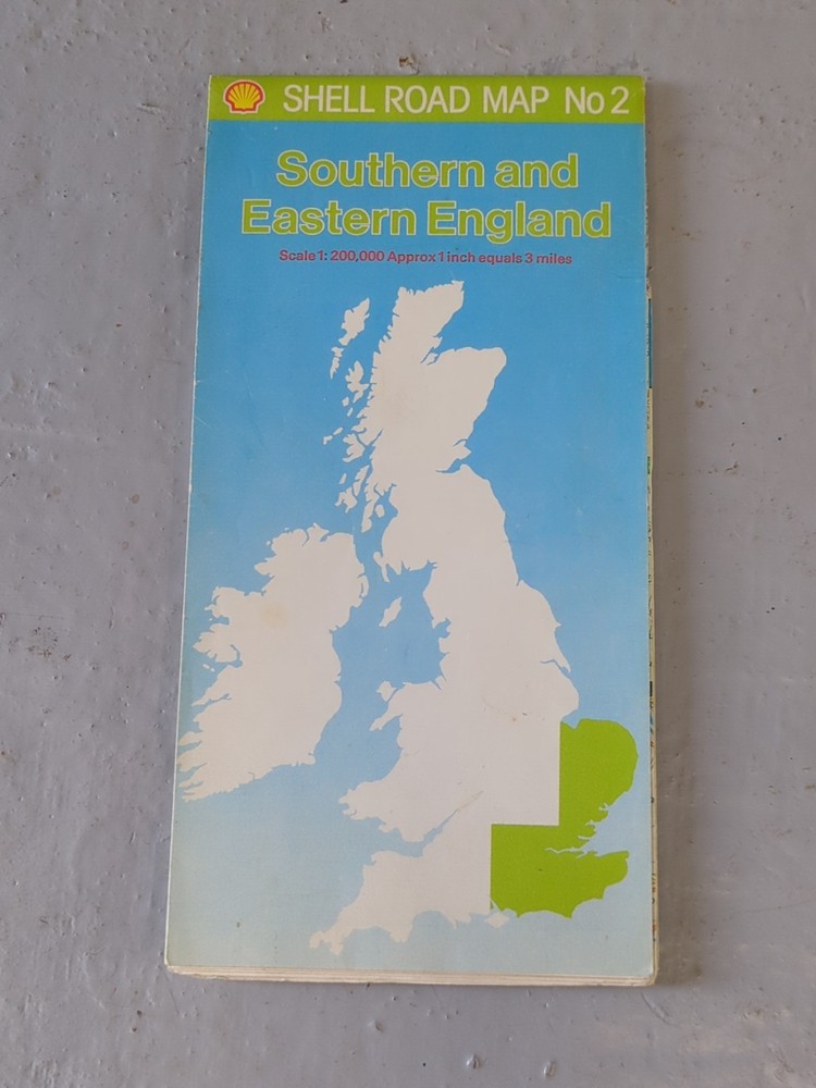 1978 Shell Road Map No2 Southern & Eastern England, Shell Petrol Oil Fuels