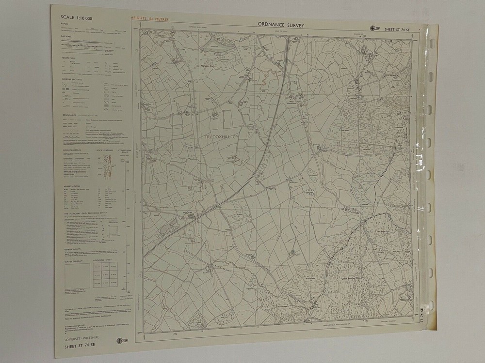 OS, 6 Inch to 1 Mile Map, sheet ST 74 SE, Somerset, Trudoxhill area, 1982