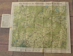 Antique Vintage German tourist map Berlin Silva