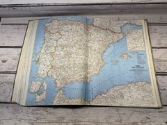 VTG National Geographic Society Atlas Folio 1958 LARGE Hardback Book World Maps