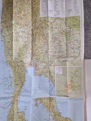 Vintage Bartholomew’s World Travel Map Thailand, Scale 1:1 500 000, 1987