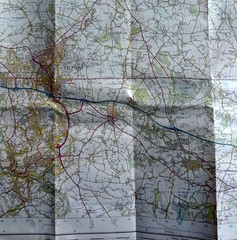 3 x assorted Ordnance Survey 1:50,000 maps Stafford Telford Ludlow Wenlock Edge