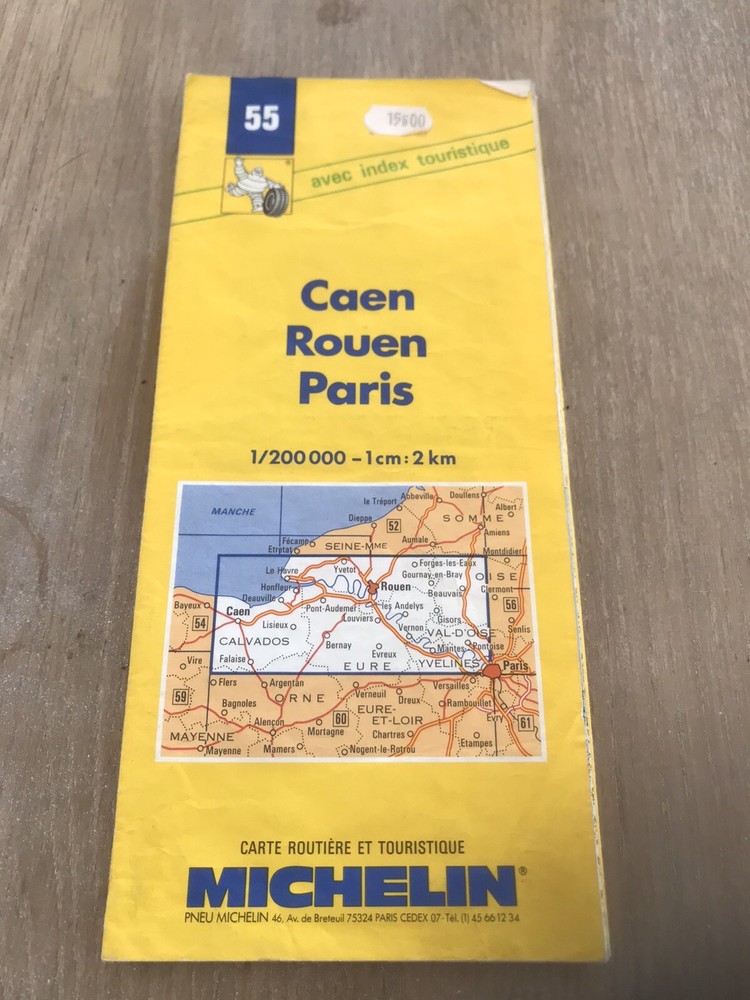 Michelin Map 55 Caen Rouen Paris France