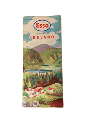 Vintage ESSO Road Map Ireland No. 8 Fold Out Paper 1960s Scale 8 Miles = 1 Inch