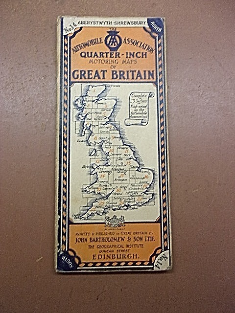 John Bartholomew & Son Quarter-Inch AA Motoring Map of Great Britain No. 14