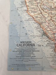 Vintage National Geographic Map Northern California May 1966