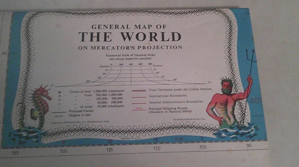 General Map of the World on Mercator’s Projection by George Philip & Son LTD
