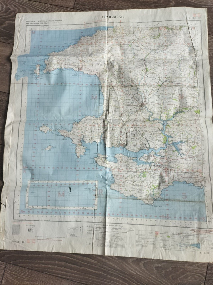 Ministry of Defence 1960 Pembroke Locality Training Area Map