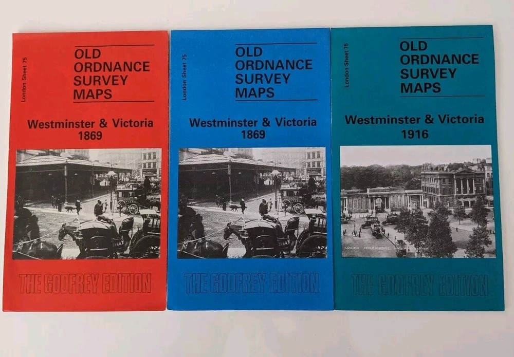 Westminster and Victoria 1869 & 1916: London Sheet 75 Ord Survey Maps