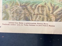 1954 RELIEF MAP, SLOVENIA AND PROVINCES, BY I. SELAN, TOURIST ASSOC. OF SLOVENIA