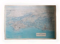 Southern California Wall Map Vintage Topographic 1984 Cooper Moffatt Large 89cm