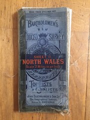 Bartholomew – 2 Miles To Inch Contoured Cloth Map – North Wales Sheet 11 1920’s