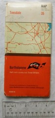 1965 Bartholomew’s Half-Inch contoured linen map No. 35 Teesdale