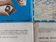 Vintage France Fold Out Road Map, General Map, Paris Map, Tourist Map