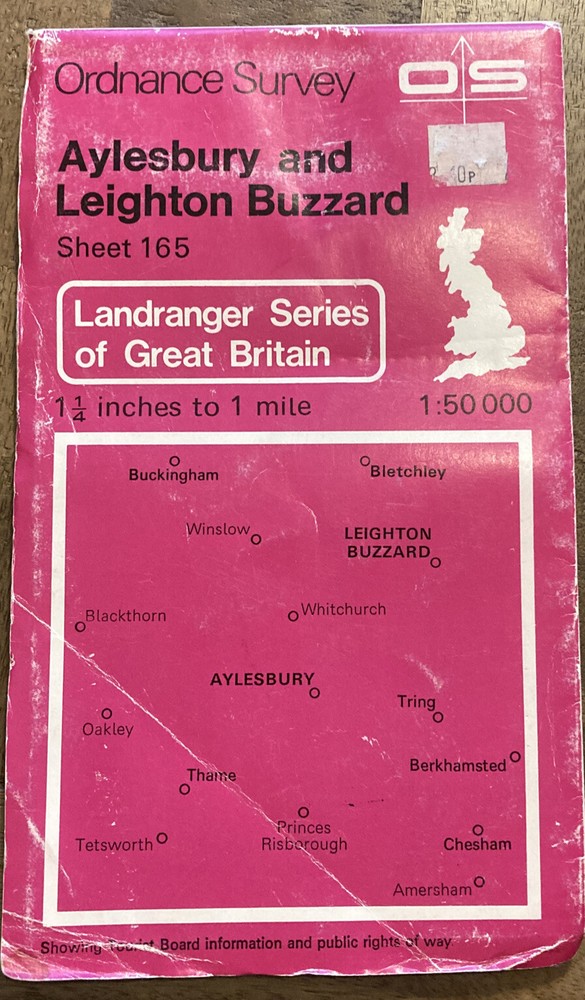 Ordnance Survey 1:50000 First Series Map 165 Aylesbury and Leighton Buzzard 1981