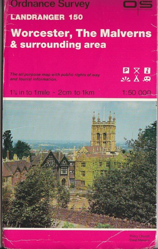 Ordnance Survey 1:50,000 Map Landranger Sheet 150 Worcester, The Malverns & area