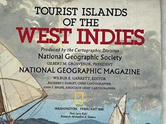 Tourist Islands of the West Indies, National Geographic, Folded Map,1981