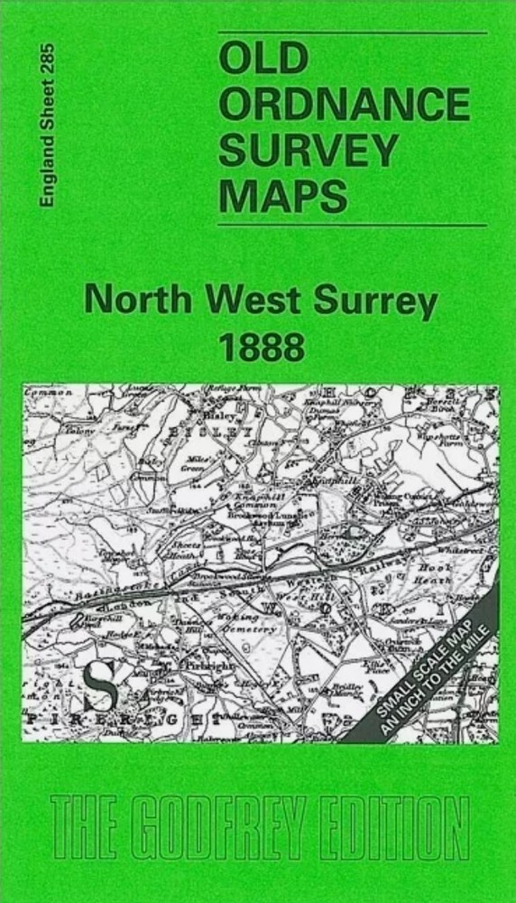 MAP OF North West Surrey 1888 One Inch Sheet 285 by John Griffiths NEW