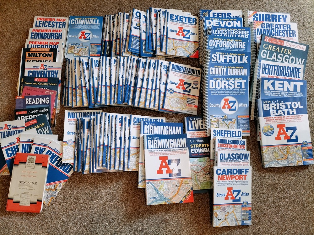UK MAPS: A-Z Street Atlas, County maps, Collins, OS, Make a bundle #MAP