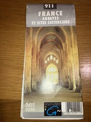 Vintage IGN Institut Geographique National Abbayes & Sites Map Sheet 911 1995