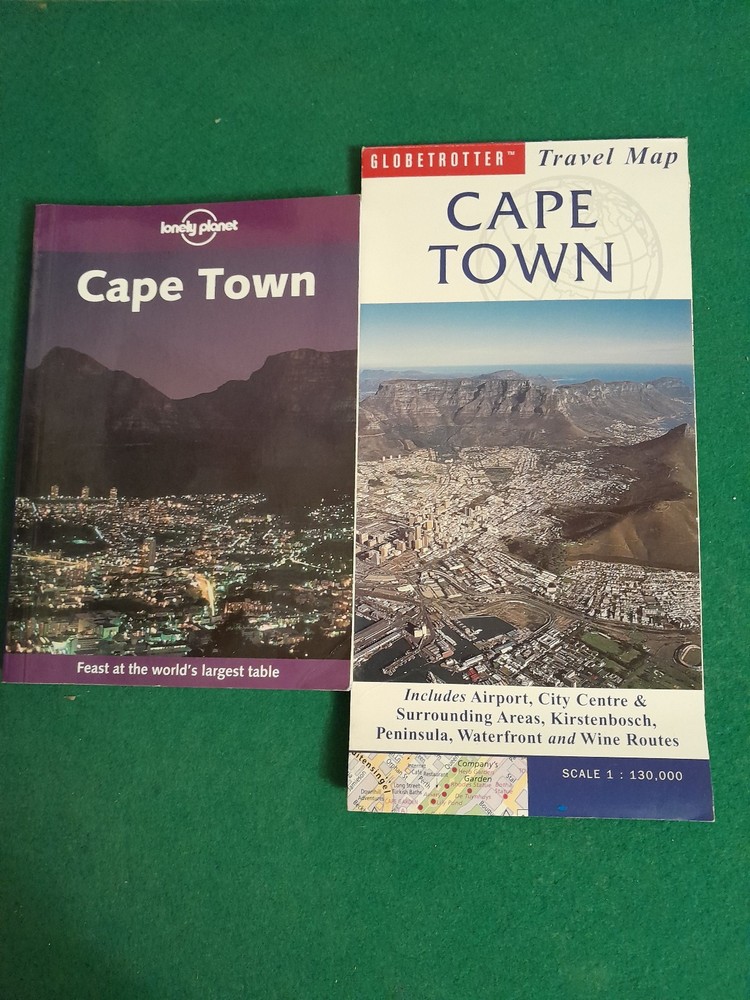 CAPE TOWN GLOBETROTTER TRAVEL MAP& CAPE TOWN LONELY PLANET GUIDE
