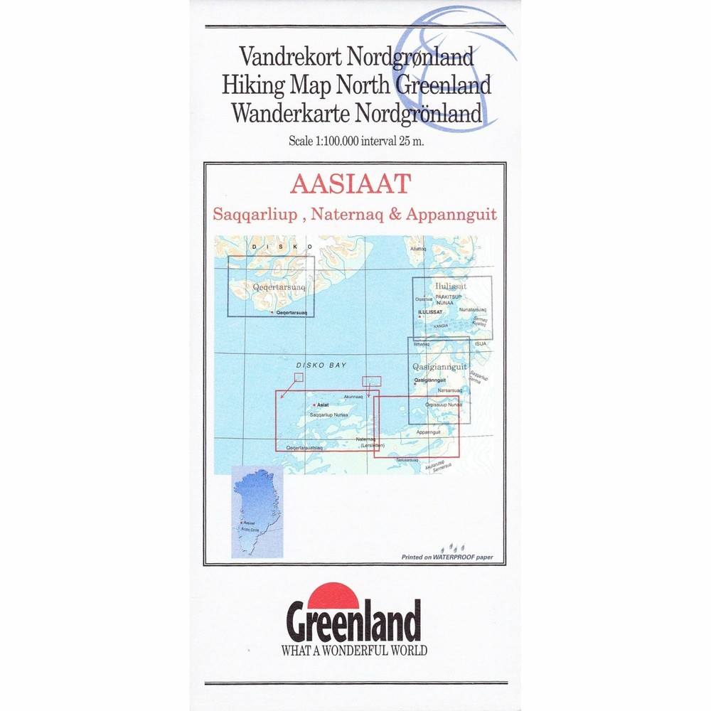 Aasiaat: West Greenland Map No.18 1:100000 topographic hiking walking trekking