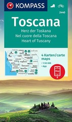 KOMPASS-Karten Hiking Map Set 2440 Toscana, Heart of Tuscany (4 maps) 1:5 (Map)