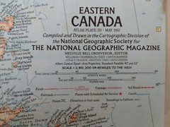National Geographic Map Eastern Canada. May 1967. Folding Paper Map