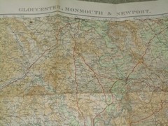 Ordnance Survey 1/2″ Road map 27: Gloucester, Monmouth & Newport – cloth, 1936