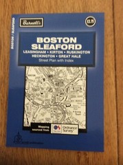 Boston Sleaford Leasingham fold out street map Black /White