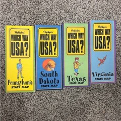 Lot (14) HIGHLIGHTS Which Way USA State Map School Activity Homeschool Learning