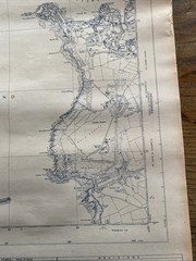 Vintage 1966 OS Large Scale National Grid Map Of Plymouth Sound & Coastline