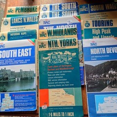 Vintage Collection of 12 RAC Maps, mainly 1970’s and different scales