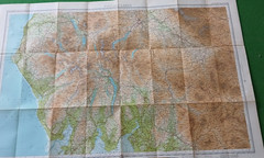 Vintage Bartholomew Half Inch Contoured Cloth Map Sheet 34 – English Lakes