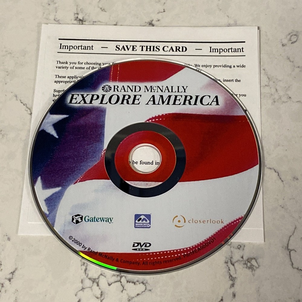 Rand McNally Explore America DVD-ROM Vinitage 2000 Collectible