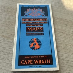 CAPE WRATH Bartholomew Revised Contoured Half In Map Sh 58 Paper 1955 Ullapool
