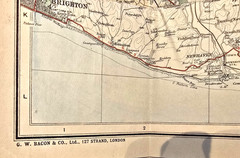 BACON’S MOTORING and CYCLING MAP, HASTINGS Half Inch Series