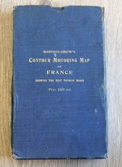 Vintage Map Bartholomew’s Contour Motoring Map FRANCE 1920s 2x Cloth backed maps