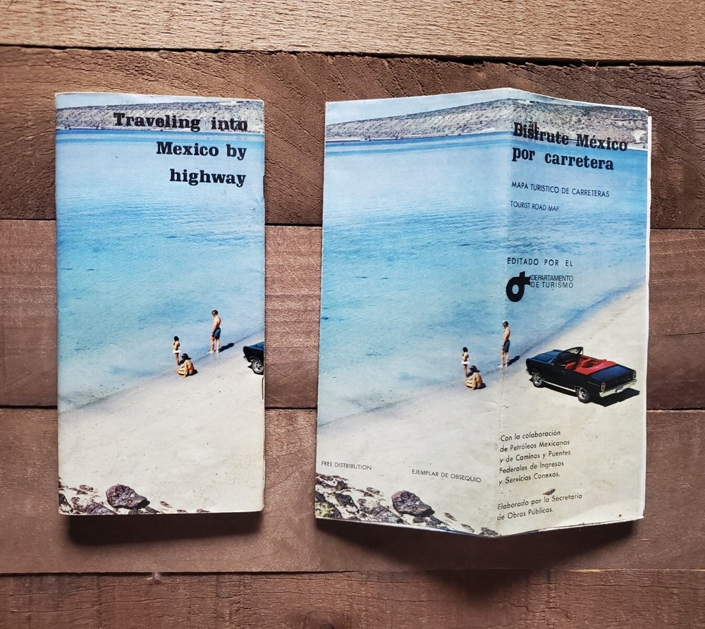Set of 2 – Traveling Into Mexico By Highway – Travelers Map Guide Atlas Info