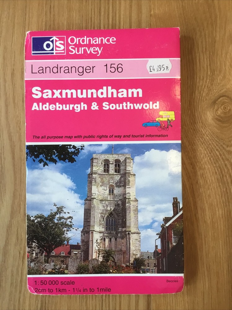 1996 Ordnance Survey Landranger Map 156 Saxmundham (inc Aldeburgh & Southwold )