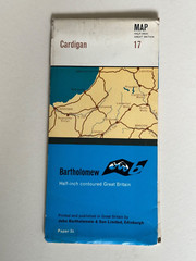 Bartholomew, Half Inch Paper Map, No: 17, Cardigan, 1960’s