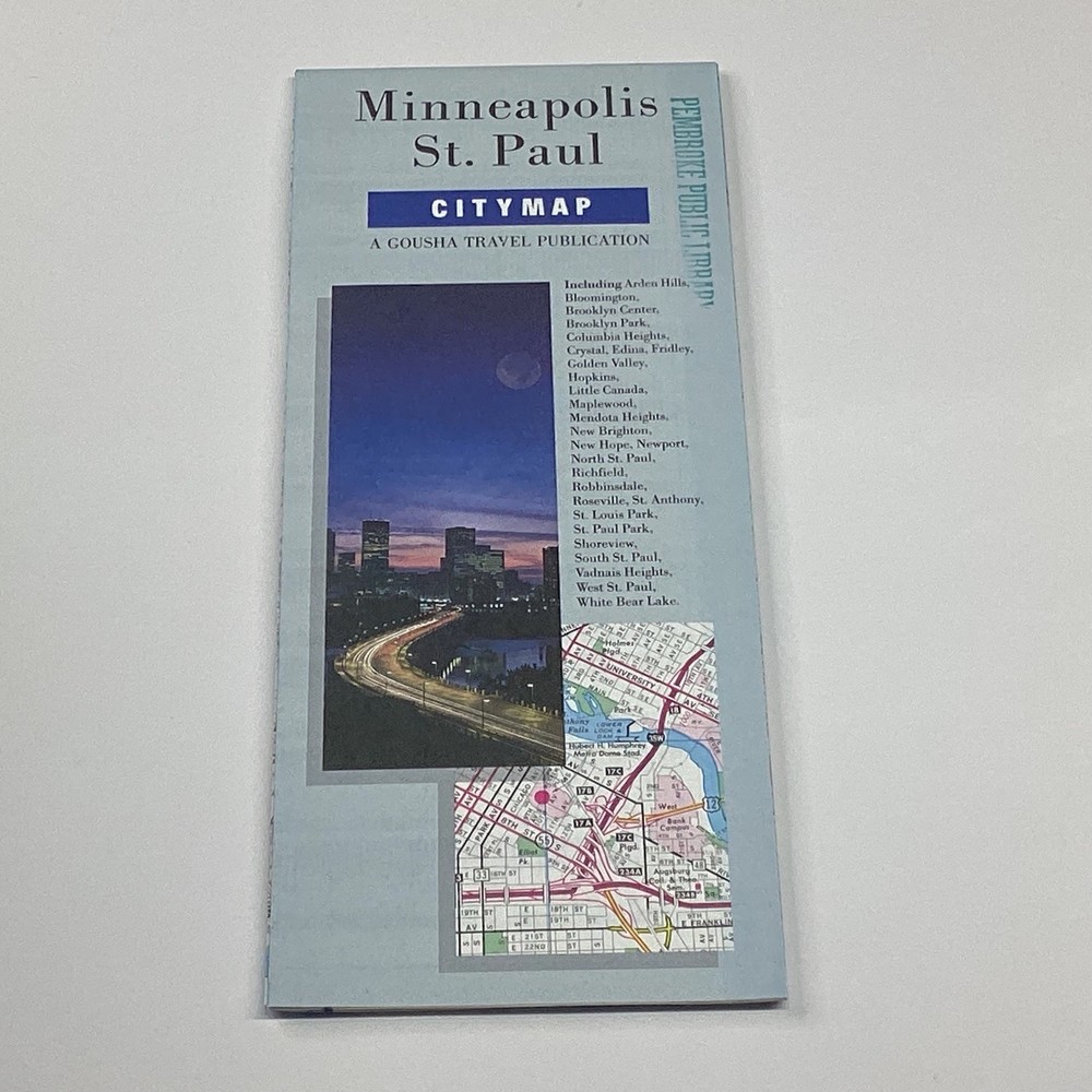 H.M. Gousha Minneapolis St. Paul City Map Folded Detailed Streets