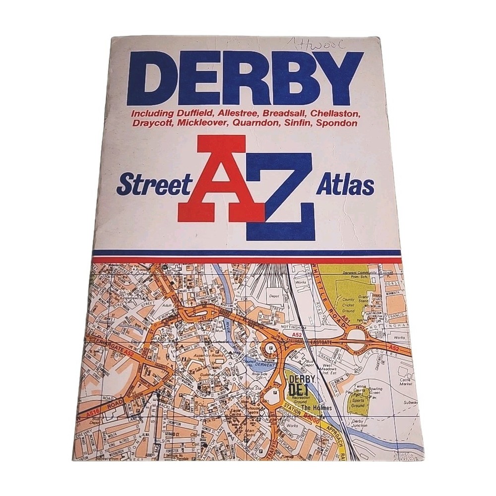 Derby Street AZ Atlas 1991 Paperback Book