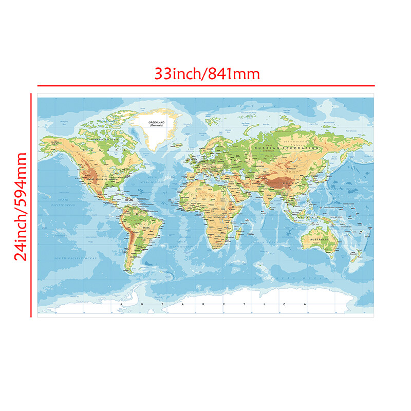 A1 A2 World Of The Map Canvas Prints Poster Wall Educational Maps